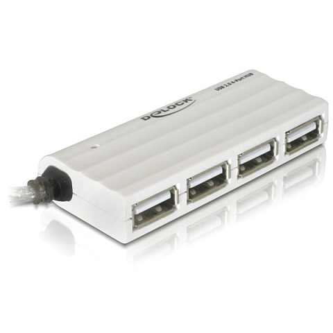 DeLOCK USB 2.0 external 4-port HUB 480 Mbit/s Weiß