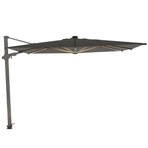Suncomfort by Glatz Varioflex Solar LED Balkonschirm Quadratisch Grau