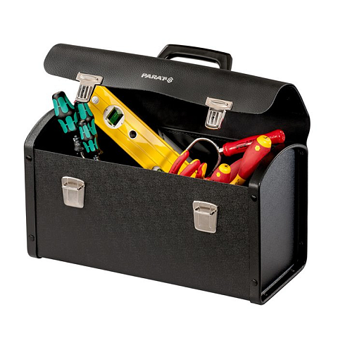 Parat 2228000401 Werkzeugkoffer Schwarz Echtes Leder, Kunststoff