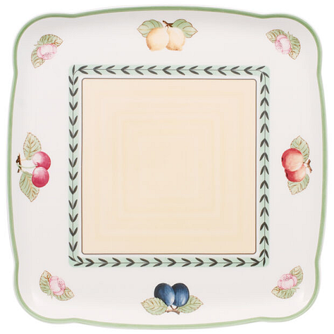 Villeroy & Boch Charm & Breakfast French Garden Porzellan Mehrfarbig Quadratisch Kuchenplatte