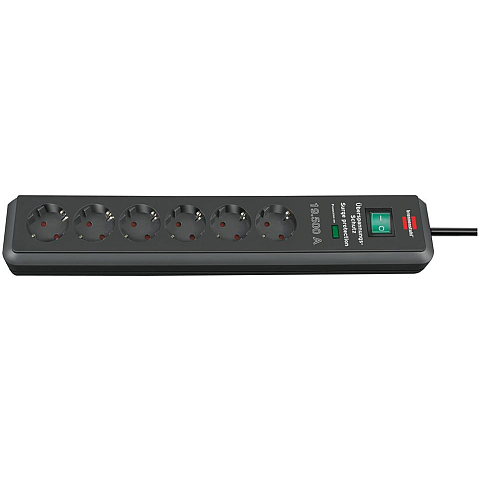 Brennenstuhl 1159540366 Verlängerungskabel 2 m 6 AC-Ausgänge Schwarz
