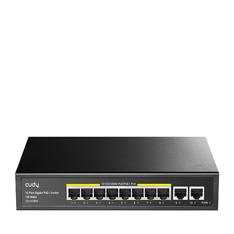 Cudy GS1010PE Netzwerk-Switch Gigabit Ethernet (10/100/1000) Power over Ethernet (PoE) Schwarz
