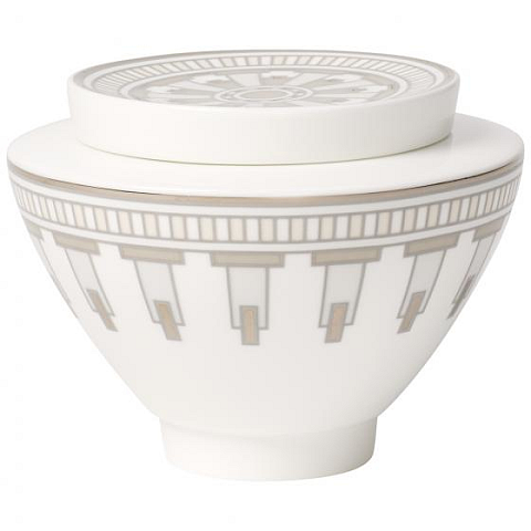 Villeroy & Boch La Classica Contura Zuckerdose Grau, Silber, Weiß Porzellan