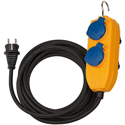 Brennenstuhl 1151740010 Verlängerungskabel 10 m 4 AC-Ausgänge Draußen Blau, Orange