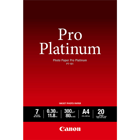Canon PT-101 Pro Platinum Fotopapier A4 – 20 Blatt