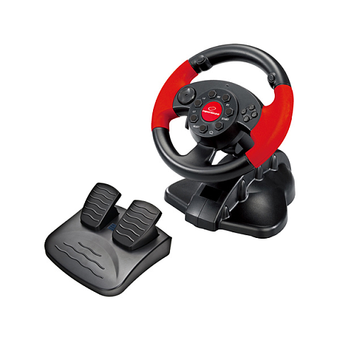 xlyne EG103 Gaming-Controller Schwarz, Rot Steuerrad Digital PC, Playstation 2, Playstation 3