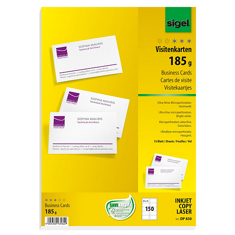 Sigel DP830 Visitenkarte Laser/Inkjet Weiß