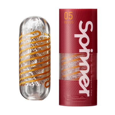 Tenga Spinner - 05 Beads Männlicher Streichler Gold, Transparent