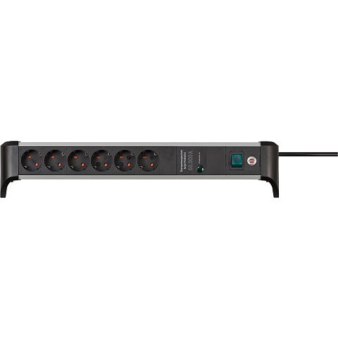 Brennenstuhl 1391020600 Verlängerungskabel 3 m 6 AC-Ausgänge Drinnen Schwarz, Silber