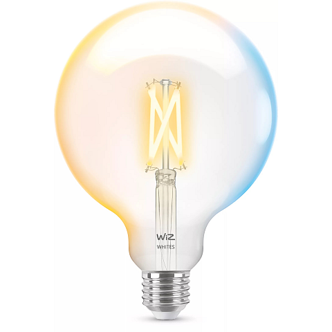 WiZ Filament-Lampe in Kugelform, transparent, 60 W G125 E27