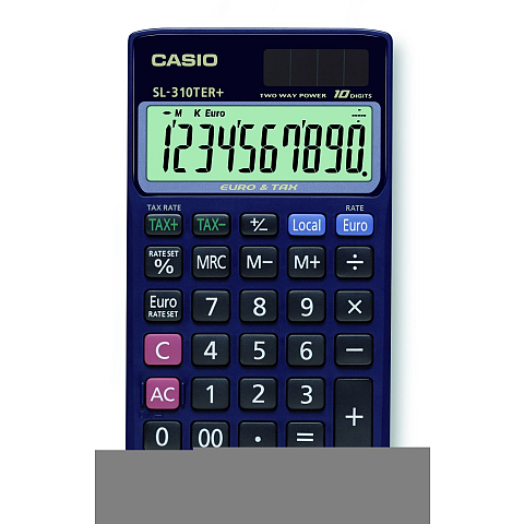 Casio SL-310TER+ Taschenrechner Tasche Einfacher Taschenrechner Blau