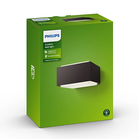 Philips myGarden Hedgehog Wandleuchte, 42W, E27, ohne Leuchtmittel