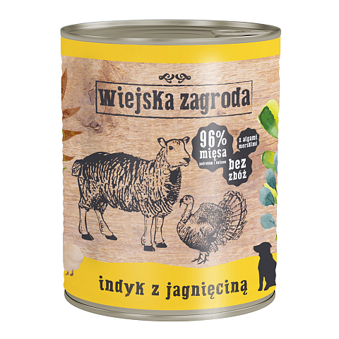 Wiejska Zagroda 1168 Hunde-Dosenfutter Türkei, Lamm Adult 800 g
