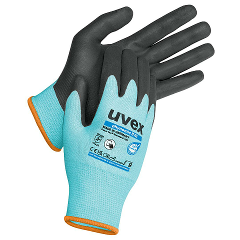 Uvex phynomic B XG Werkstatthandschuhe Schwarz, Blau Elastan, Fiberglas, Polyamid 10 Stück(e)