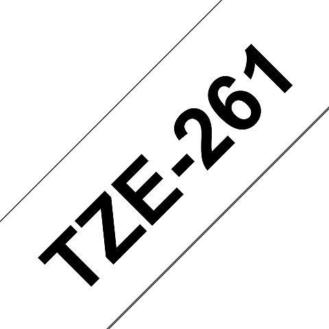Brother TZE-261 Etiketten erstellendes Band Schwarz auf weiss TZ