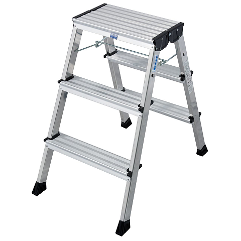 Krause 130068 Tritthocker Aluminium Aluminium, Schwarz
