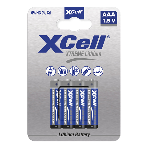 XCell Extreme Lithium FR03 Micro AAA Batterie 4er Blister