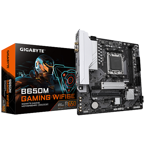 GIGABYTE B650M GAMING WIFI6E Mainboard - AMD Ryzen 9000 Serie CPUs, 5+2+2 Phasen VRM, bis zu 6400 MHz DDR5 (OC), 1xPCIe 4.0 M.2, 2,5 GbE LAN, WIFI 6E, USB 3.2 Gen 1