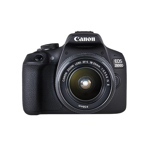 Canon EOS 2000D + EF-S 18-55mm f/3.5-5.6 IS II SLR-Kamera-Set 24,1 MP CMOS 6000 x 4000 Pixel Schwarz