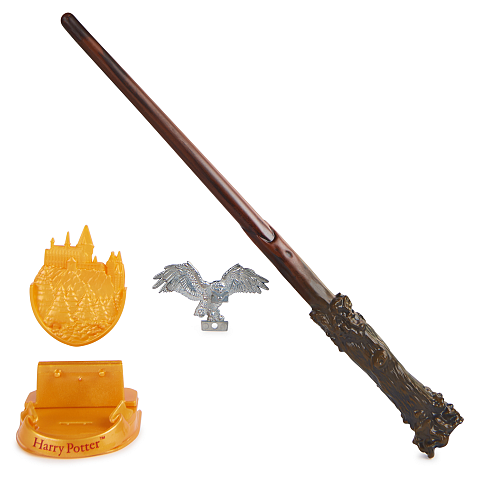 Wizarding World Harry Potter - Authentischer Harry Potter Zauberstab aus Kunststoff mit Hogwarts-Halterung