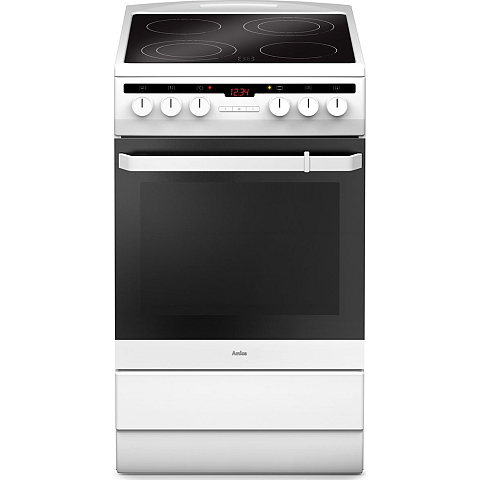 Amica SHC 5874 W Freistehender Herd Elektro Keramik Schwarz, Weiß