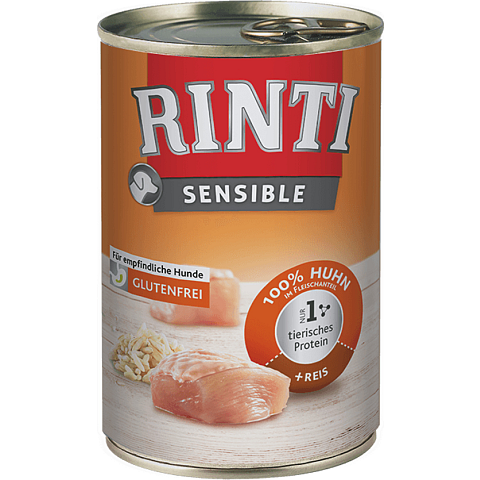 RINTI 4000158940520 Hunde-Dosenfutter Huhn, Reis Adult 400 g