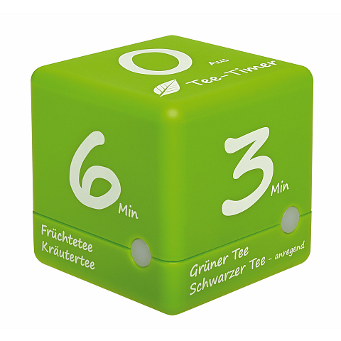 TFA-Dostmann CUBE TIMER Digitaler Küchentimer Grün, Weiß