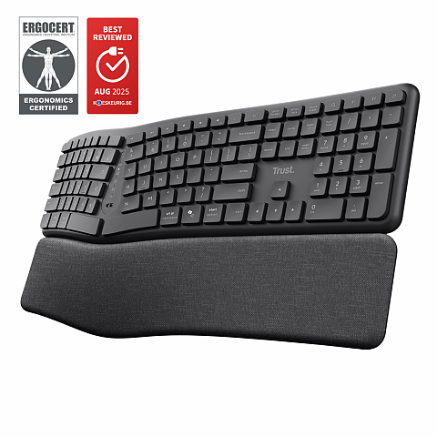 Trust Keyra Ergonomische Multigeräte-Funktastatur