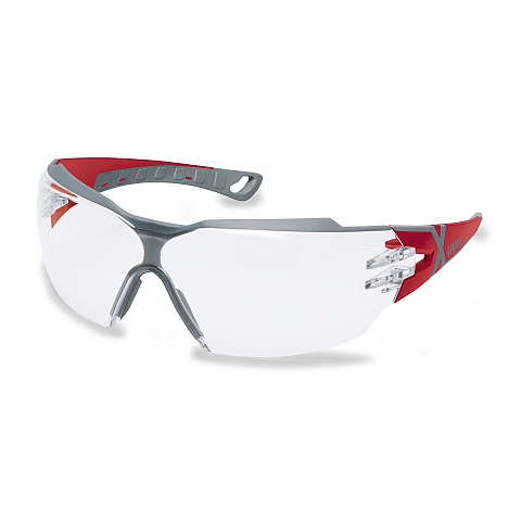 Uvex 9198258 Schutzbrille/Sicherheitsbrille Grau, Rot