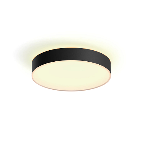 Philips Hue White ambience Enrave Deckenleuchte M schwarz + Dimmschalter