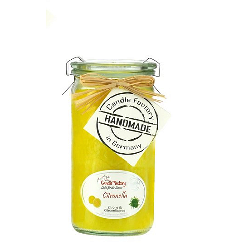 Candle Factory Mini Jumbo Wachskerze Rund Citronella Gelb 1 Stück(e)