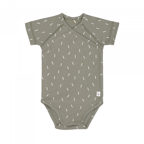 Lässig Baby Wickelbody Kurzarm GOTS - Cozy Colors, Speckles Olive (0 - 6 Monate)