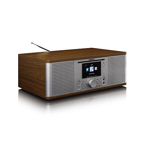 Lenco DIR-270WD Radio Persönlich Analog & Digital Silber, Holz