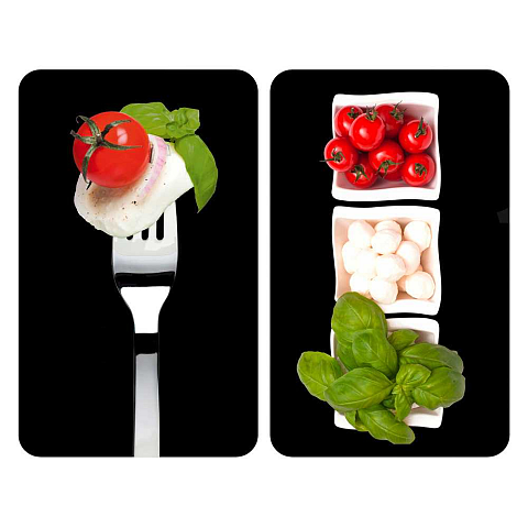 WENKO Caprese Küchen-Schneidebrett Rechteckig Kunststoff, Gehärtetes Glas Mehrfarbig