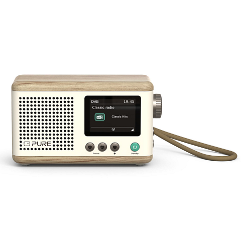 Pure DAB+ Radio Classic Mini Tragbar Digital Cremefarben, Holz