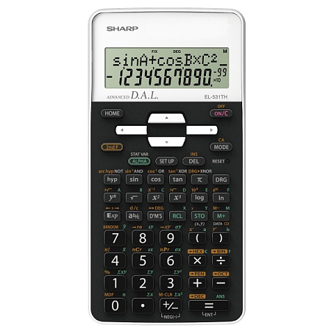Sharp EL531TH Taschenrechner Tasche Wissenschaftlicher Taschenrechner Schwarz, Weiß
