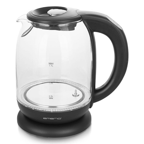 Emerio WK-119255.5 Wasserkocher 1,7 l 2200 W Schwarz, Transparent
