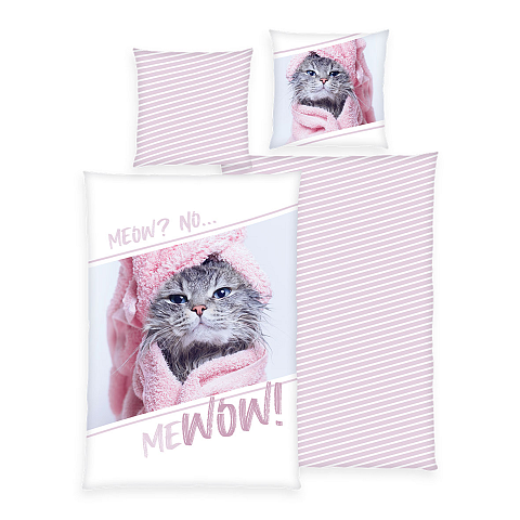 HERDING Young Collection Bettwäsche-Set ‘MeWow’ – 135×200 cm, Linon