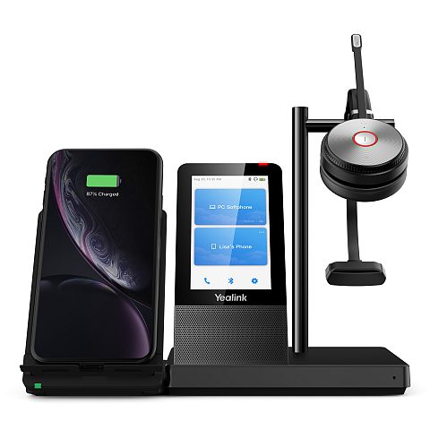 Yealink WH66 Mono UC Kopfhörer Kabellos Kopfband Büro/Callcenter USB Typ-A Bluetooth Ladestation Schwarz