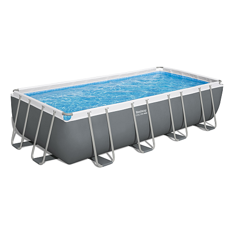 Bestway Power Steel Rectangular 5.49m x 2.74m x 1.22m, Grau/Blau