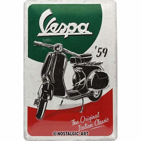 Nostalgic Art Schild Vespa Dekoratives Schild & Tafel für drinnen Metall Mehrfarbig