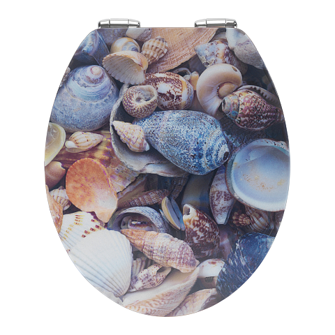 WENKO Sea Shell Weicher Toilettensitz MDF-Platten Mehrfarbig