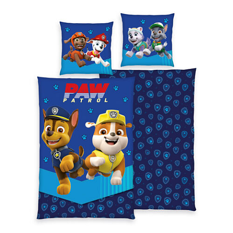 HERDING Paw Patrol Bettwäsche-Set ‘Blue Mission’ – 135×200 cm, Linon