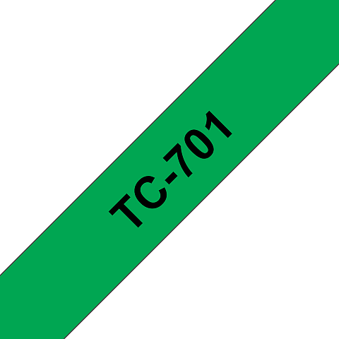 Brother TC-701 Etiketten erstellendes Band Schwarz auf grün