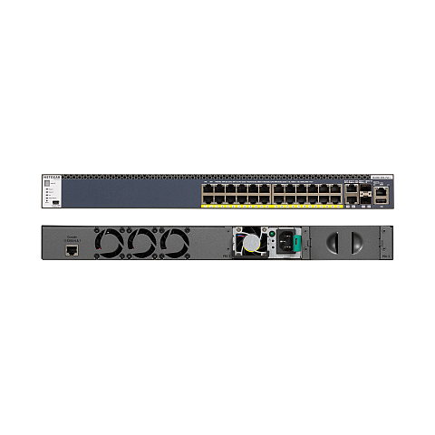 NETGEAR M4300-28G-PoE+(1000W)/US/EMEA Managed Gigabit Ethernet (10/100/1000) Power over Ethernet (PoE) 1U Schwarz