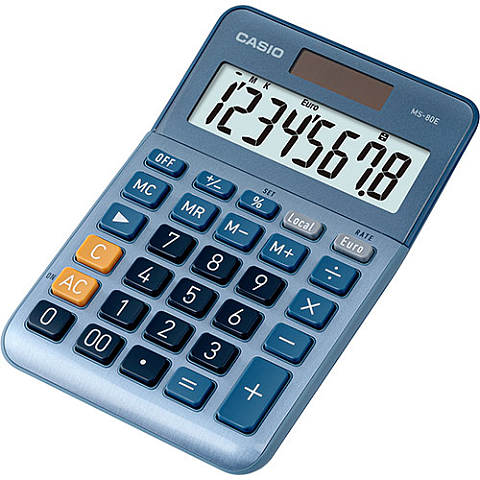 Casio MS-80E Taschenrechner Tasche Finanzrechner Blau