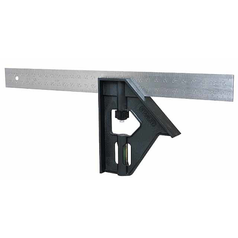 Stanley 2-46-222 Lineal 300 mm Aluminium, Schwarz