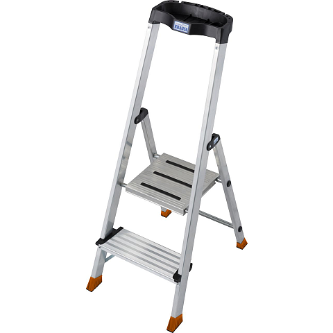 Krause 127204 Leiter Stufenleiter Aluminium, Schwarz, Orange
