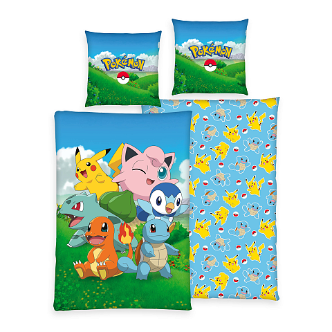 HERDING Pokémon Bettwäsche-Set ‘Adventure’ – 135×200, Renforcé