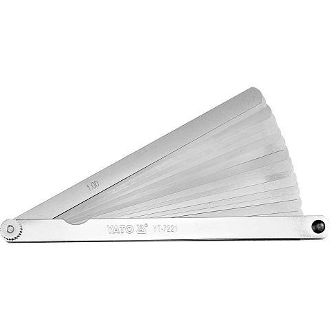 Yato YT-7221 Fühlerlehre Edelstahl 0.02,0.03,0.04,0.05,0.06,0.07,0.08,0.09,0.1,0.15,0.2,0.25,0.3,0.4,0.5,0.75,1 mm